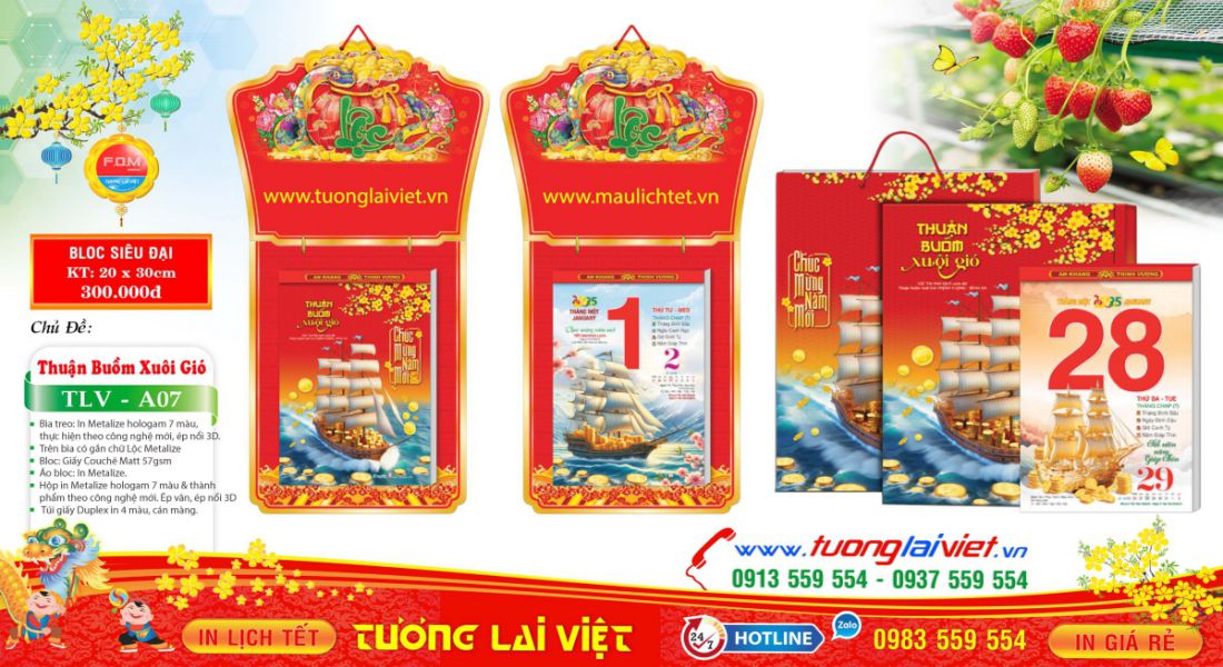 Mẫu Lịch Bloc Thuận Buồm Xuôi Gió