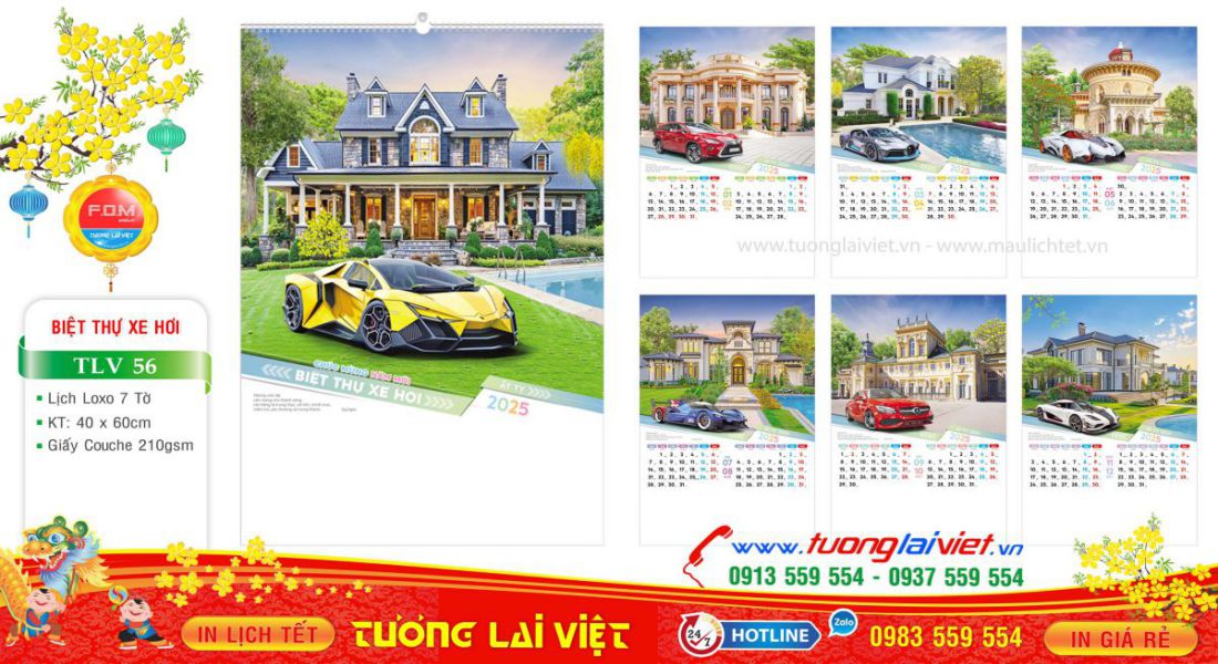 Mẫu Lịch Tờ Nhà Và Xe