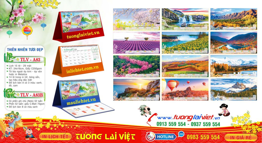 Mẫu Lịch Để Bàn Phong Cảnh Thiên Nhiên