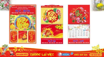 Mẫu Lịch Tết Chữ Phúc